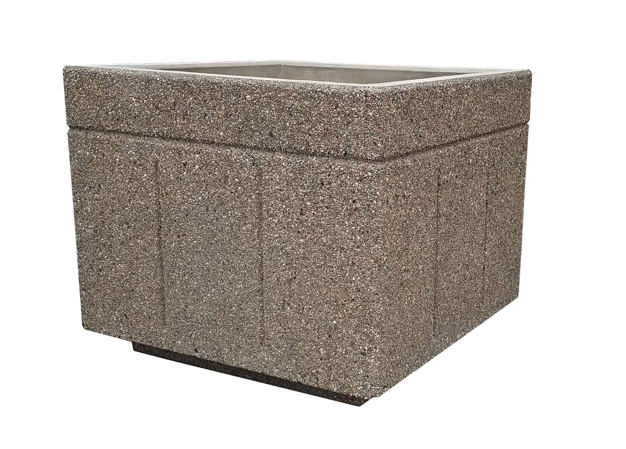 36D x 30H Square Concrete Planter 48 Barriers